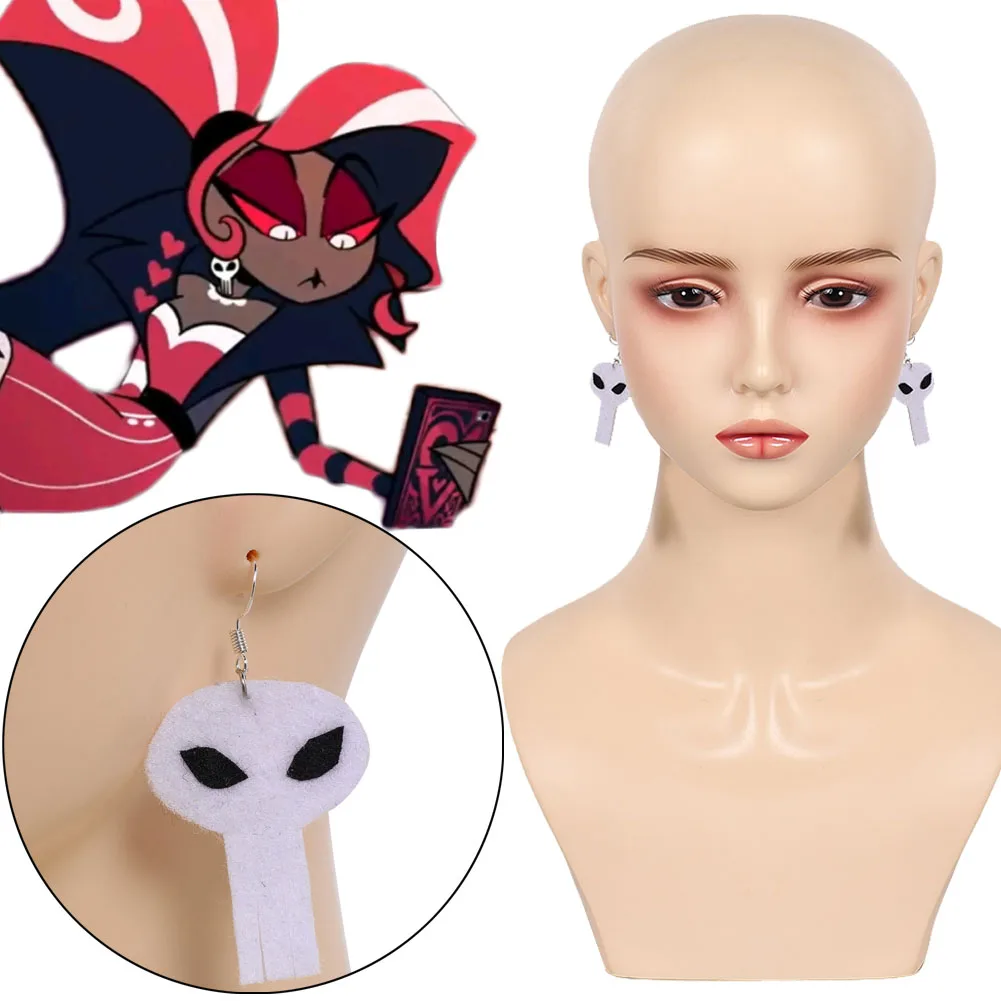 

TV Evil Leader Velvette Cosplay Skull White Earrings Costume Accessories Women Halloween Carnival Party Roleplay Props Gifts