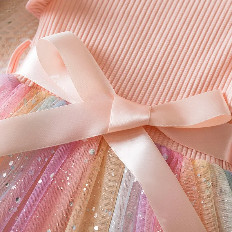 K-Pop Hunters Zoey Mira Rumi Girls Flying Sleeves Bow Sequin Dress Kids Baby Girl Birthday Party Fluffy Tutu Princess Dress 1-5Y image 5