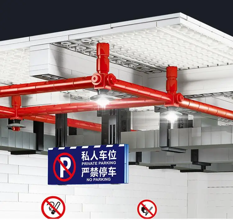 1:8 DIY Dưới Lòng Đất Chỗ Đỗ Xe Khối Đỗ Xe Ô Tô Mô Hình Khối Xây Dựng Kiến Trúc Thành Phố Xe Nhà Gạch Đồ Chơi