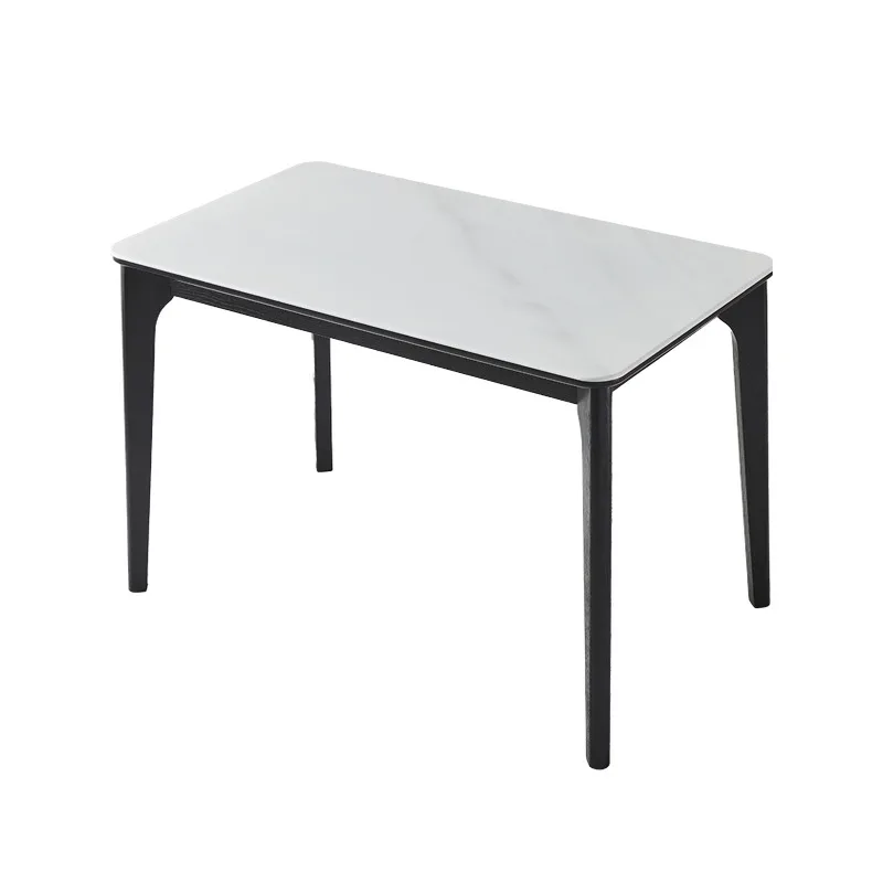 

Italian minimalist technology stone small apartment rectangular household rock slab retro dining table and chair combination