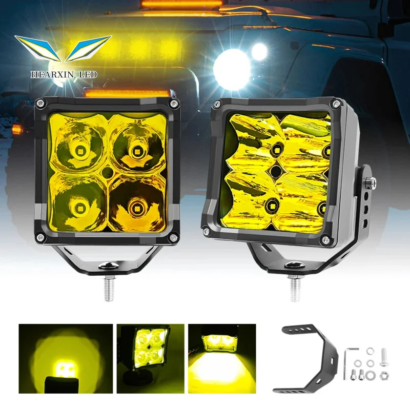 

90W Super Bright Work Light LED Pod Lights Waterproof 12V 24V Spot Beam for Off-road ATV Fog Lamp Driving Auxiliary Headlight