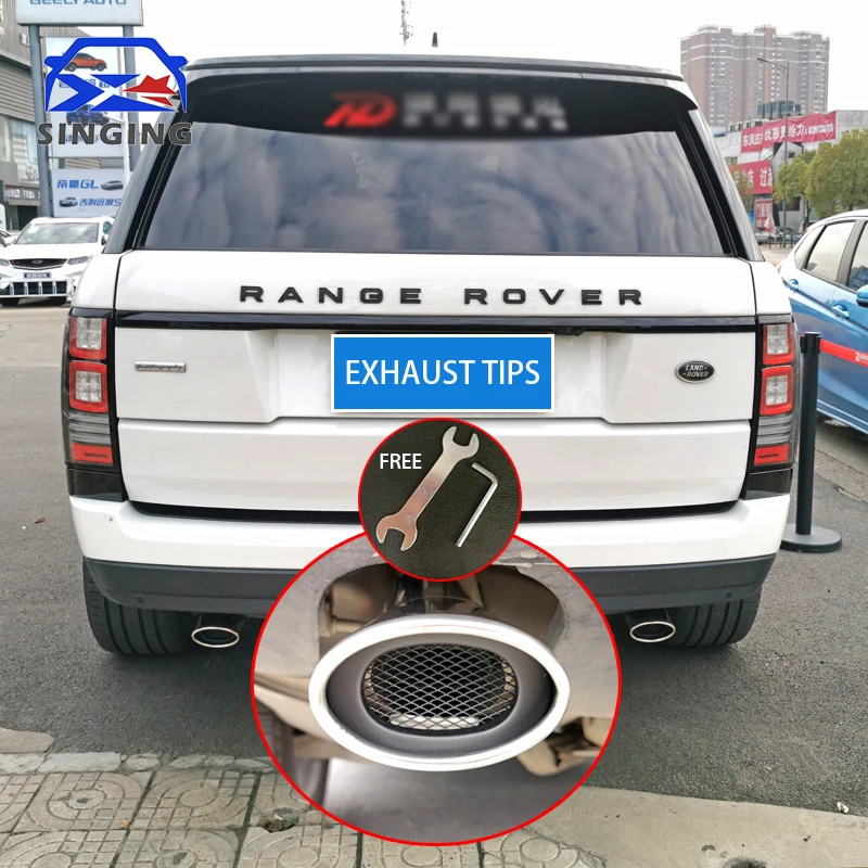 

Exhaust Tip muffler Car Styling Stainless Steel Rear Tail Throat Pipe Tip accessories auto parts For land rover 2012-2018