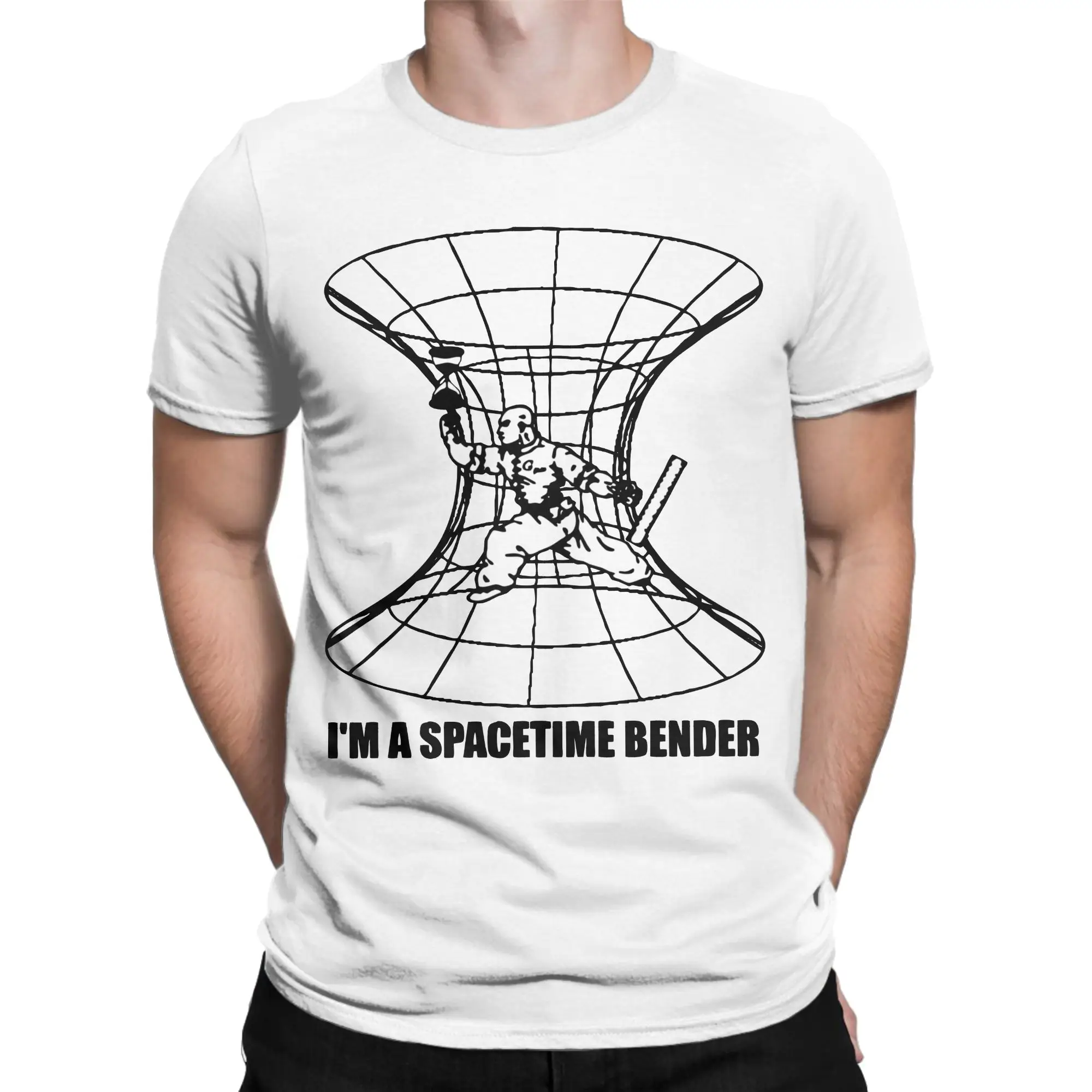 Retro Spacetime Bender T Shirt Short Sleeve Tops Quantum Mechanics Physics Science Physical Geek Nerd Cotton Summer Clothing