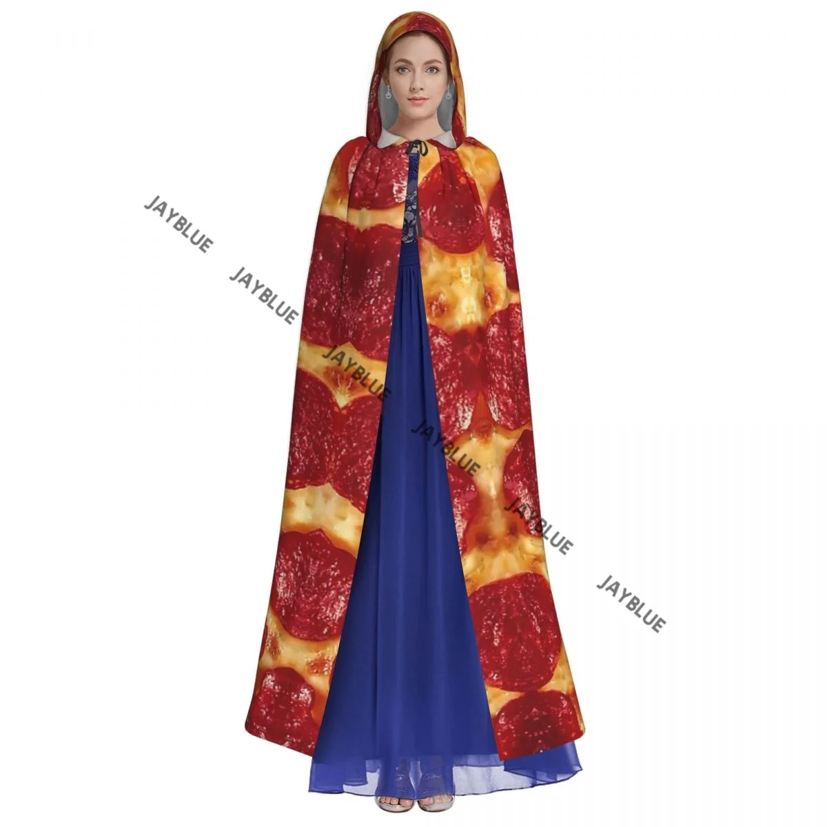 Hooded Cloak Unisex Cloak with Hood Pepperoni Pizza Cloak Vampire Witch Cape Cosplay Costume