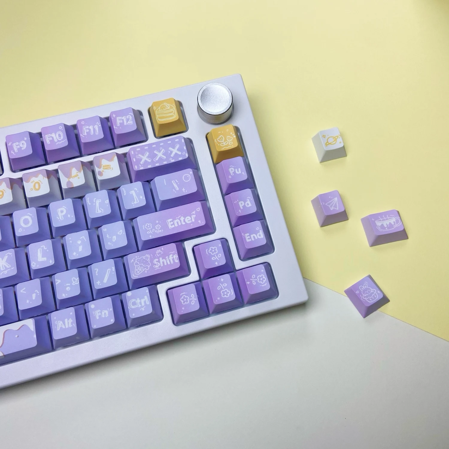 퍼플 드림 크림 키 캡 기계식 키보드 용 체리 MOA 키 캡 PBT 키 캡 게임용 키보드 맞춤 장식