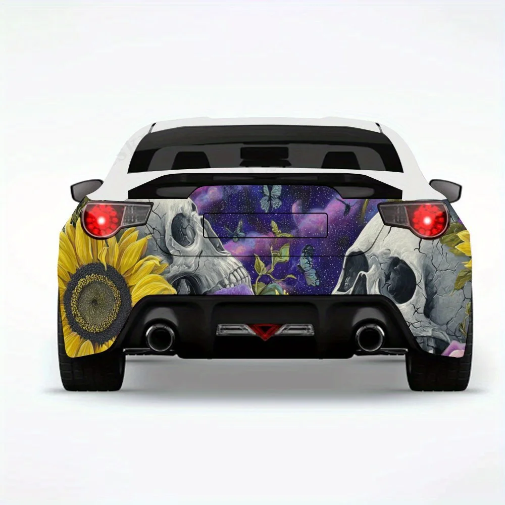 

Черепа - виниловая наклейка на заднюю часть автомобиля, водонепроницаемые самоклеящиеся виниловые наклейки для хвоста и бампера автомобиля, защита украшений Aut