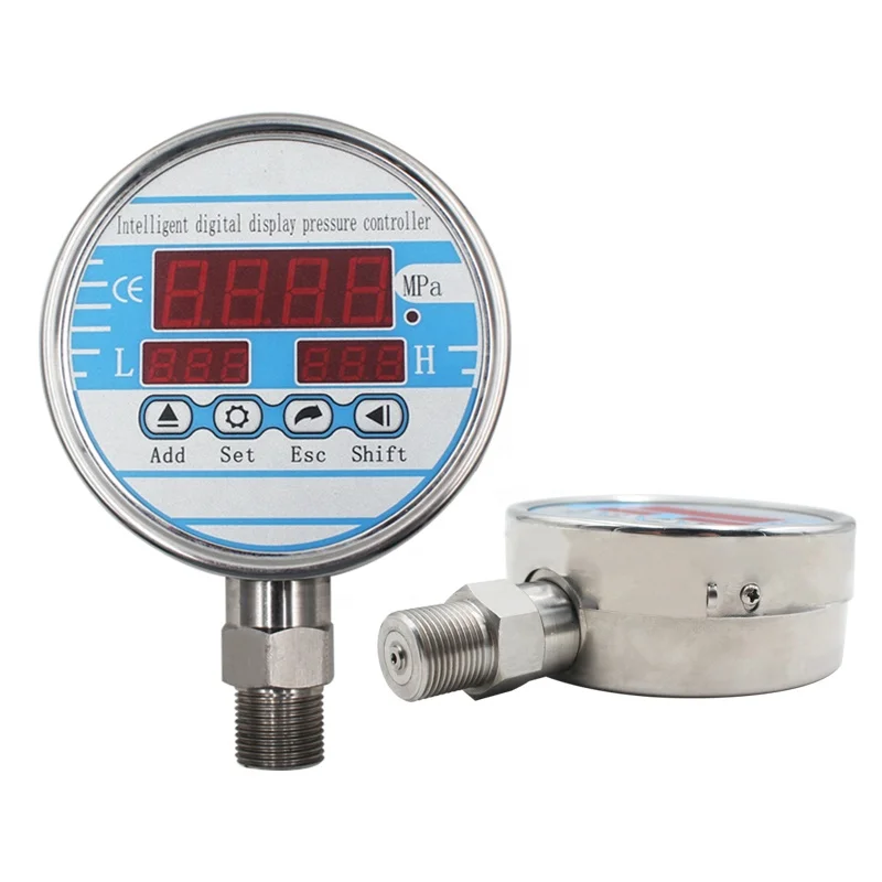 0-600bar Radial Axial 100mm Stainless Steel Vacuum Air Pressure Meter Digital Manometer Monitor NPT1/4 Hydraulic Pressure Gauge