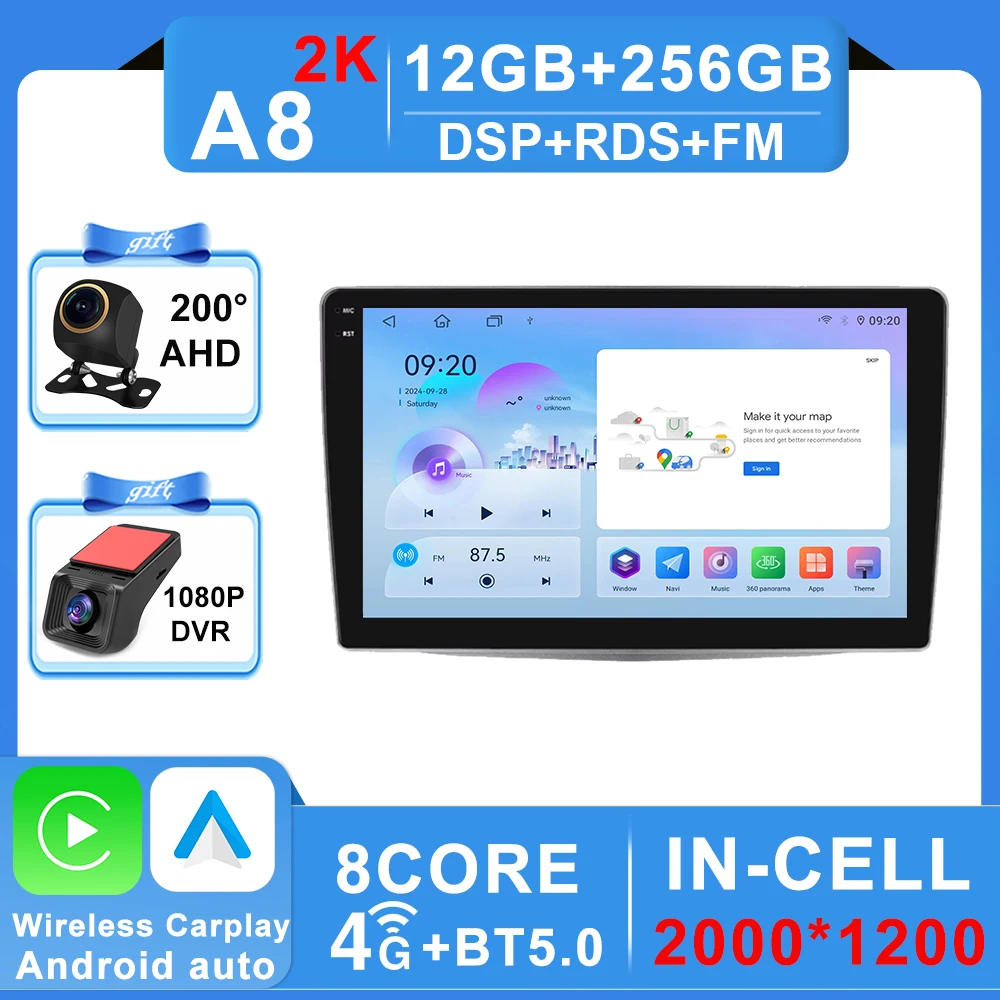 Android 16 Autoradio Stereo Voor Alfa Romeo MiTo 955 2008-2016 Auto Cireless Carplay GPS Navigatie Multimedia Video speler 2Din