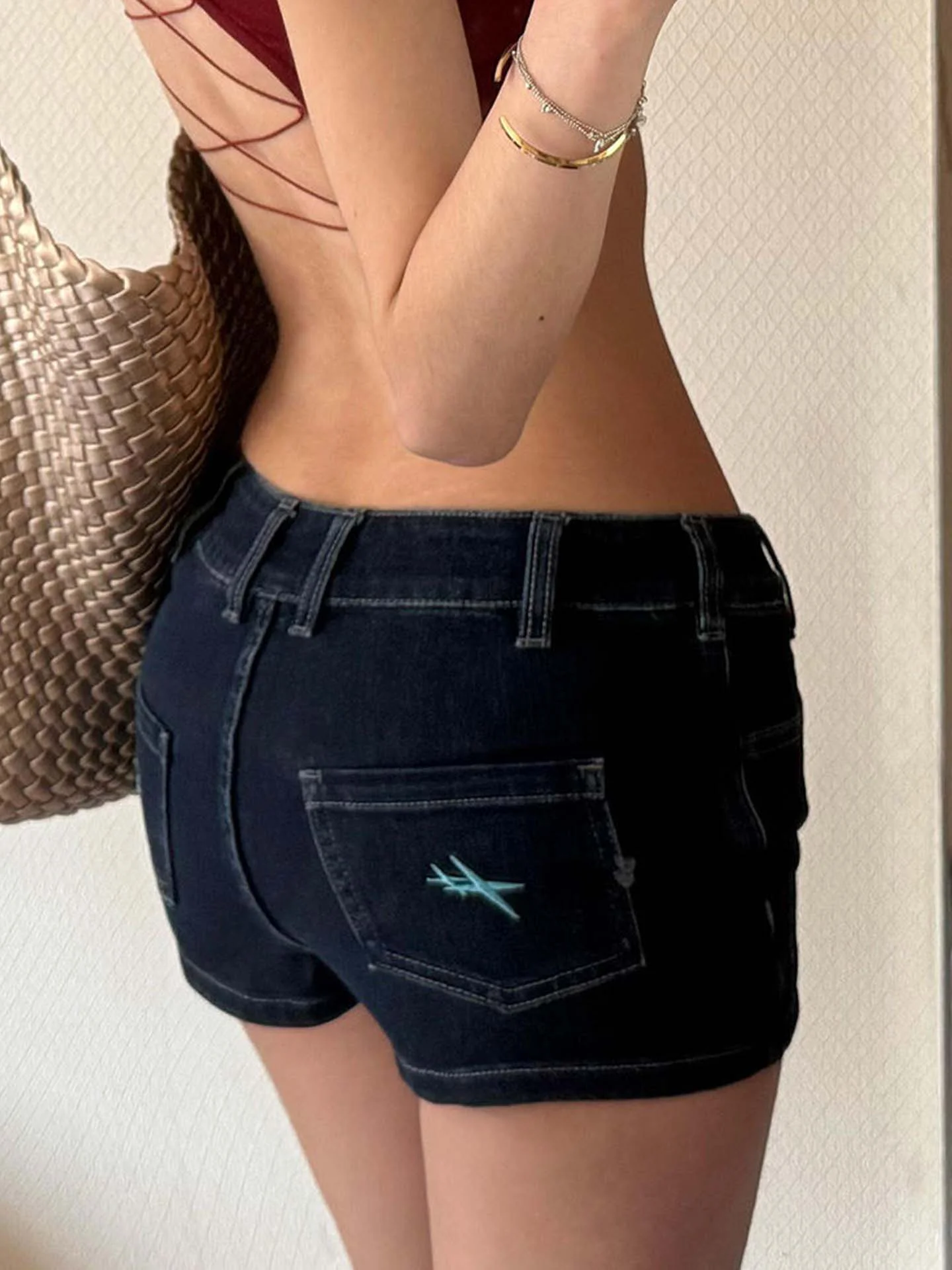 Falda de cintura baja para mujer, diseño creativo Sli, Material vaquero, faldas sexis ajustadas para mujeres jóvenes de 8 a 24 años