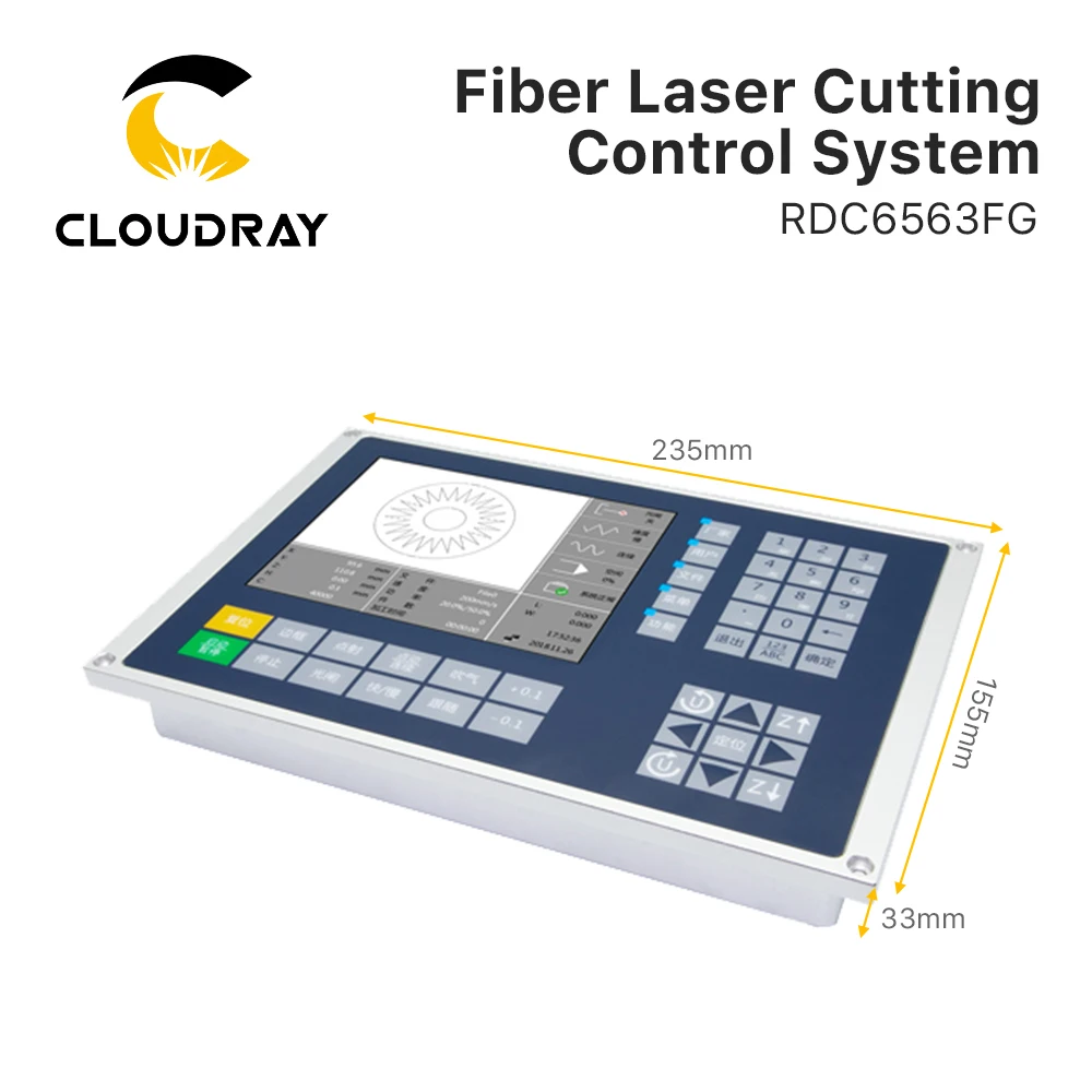 Cloudray Original Fiber Laser Controller Ruida RDC6563FG Auto-calibration Three Axis Control for 1064nm Fiber Cutting Machine