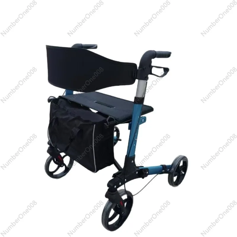 

Elderly Walker Can Be Pushed and Seated Elderly Four-wheeled Trolley Rehabilitation Assistance Walking Device Walking Aid