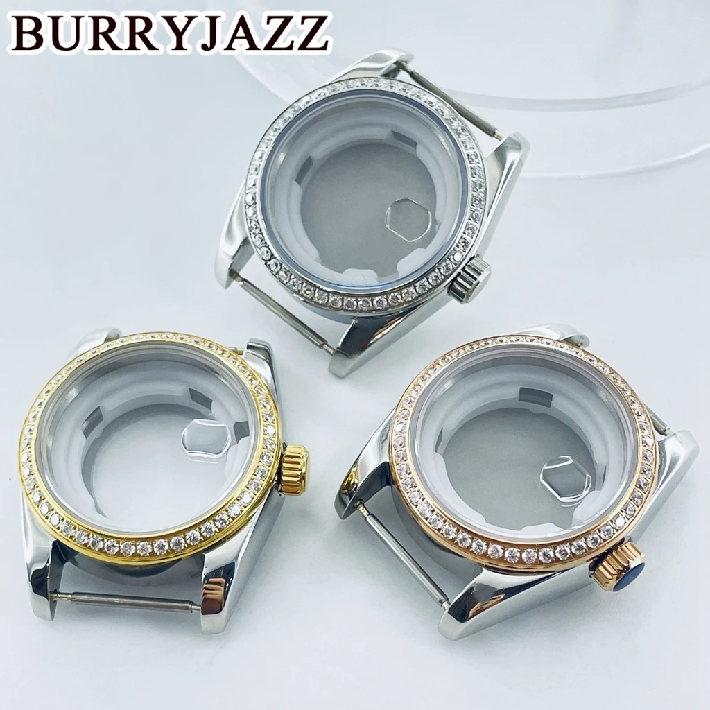 

Solid Stainless Steel Watch Case 31mm NH05 NH06 Available in Silver Silver Gold And Silver Rose Gold with Sapphire Glass Diamond