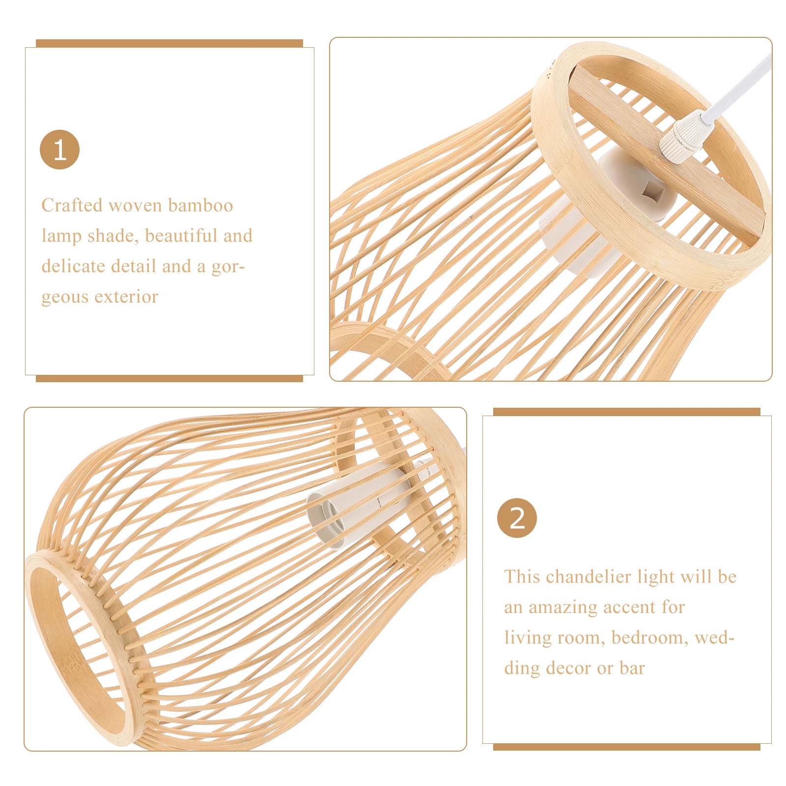 

Bamboo Pendant Light Hand Woven Rattan Chandelier For Kitchen Dining Room Living Room Ceiling Hanging Lamp Shade Bohemian