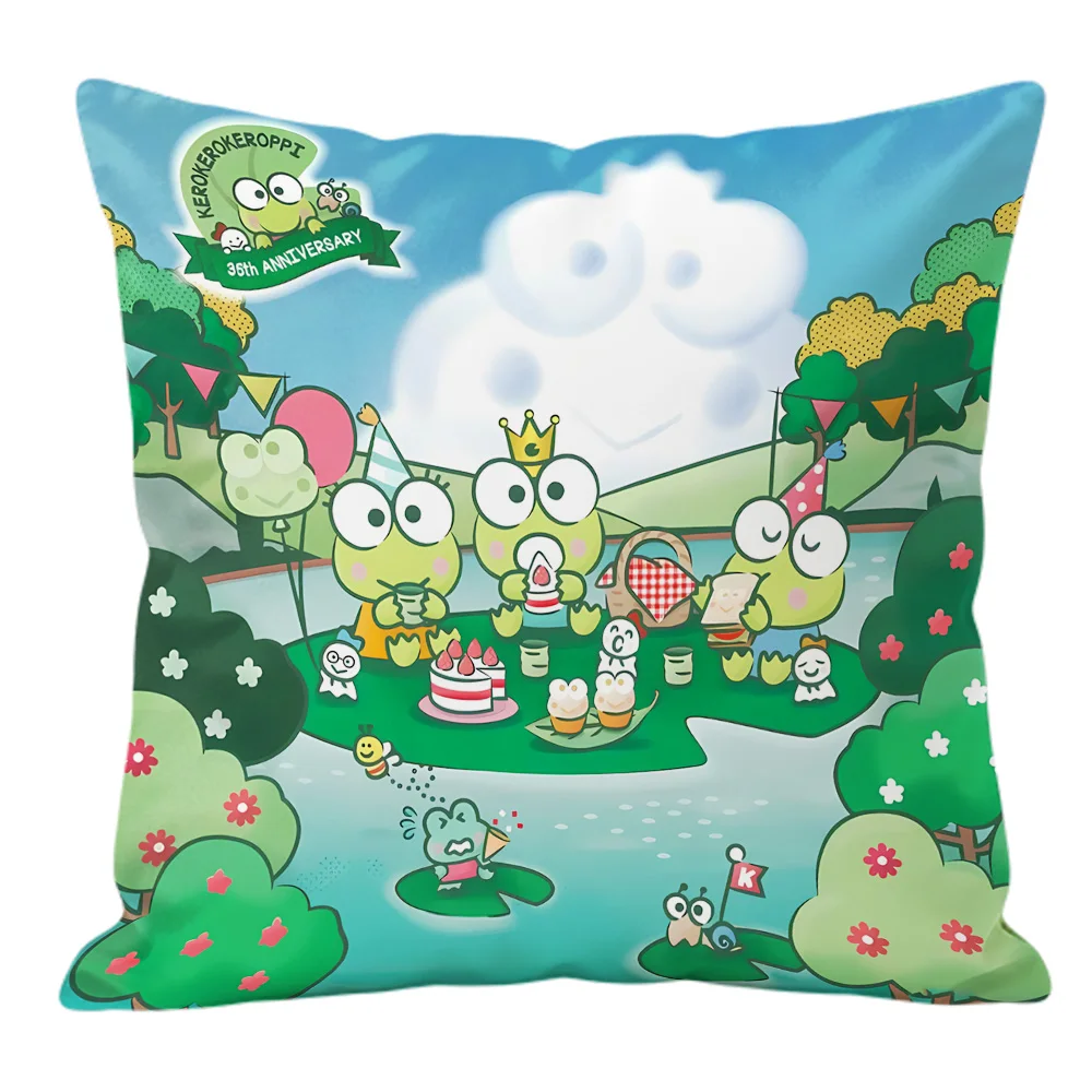 Keroppi Double Sided Print Decorative Pillowcase Cushion Covers for Sofa Bedroom Cutecore Room Decor Home Decor Y2K Cool Stuff