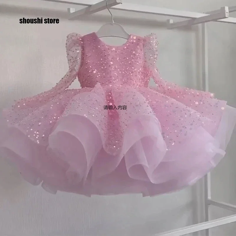 

Butterfly Sequin Princess Dress Preschool Girl Special Occasion Flower Girl Dress Up Baby Girl Beauty Pageant Dress