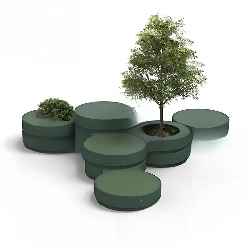 Outdoor Modular Combination Seat Flower Box Indoor Round Landscape Flower Pot Seat Commercial Block Park Leisure Chair