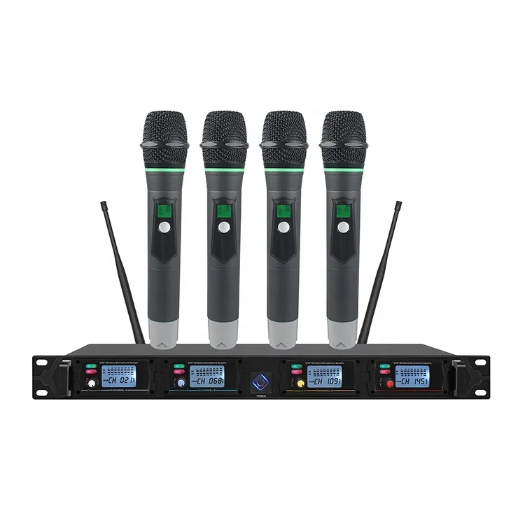 

U-F4200A Professional Wireless Microphone 4 Channels Dynamic Handheld Microphone for Stage Performance