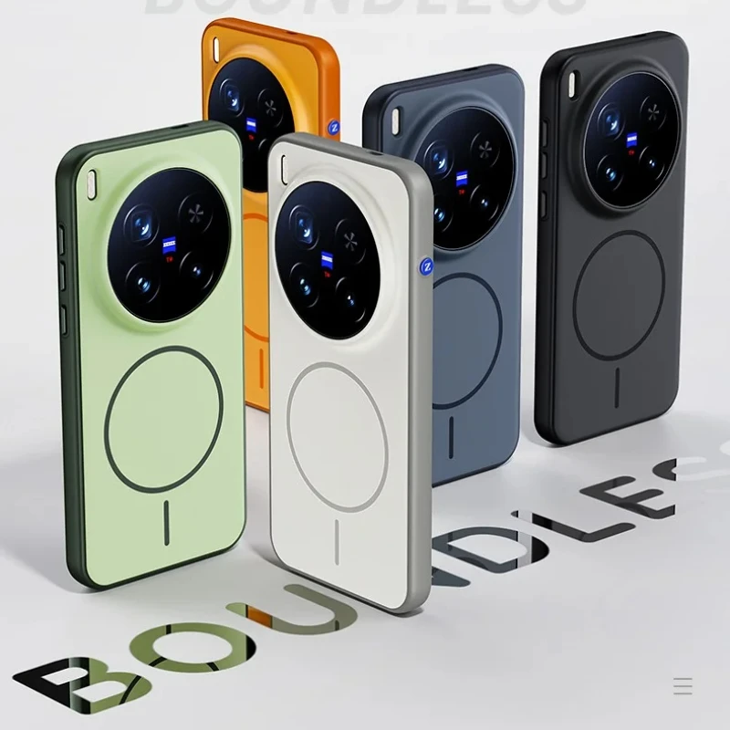 

For VIVO X300 Pro Case Hard Silicone Comfortable Skin Magnetic Wireless Charging Protective Anti Scratch Back Cover Phone Shell