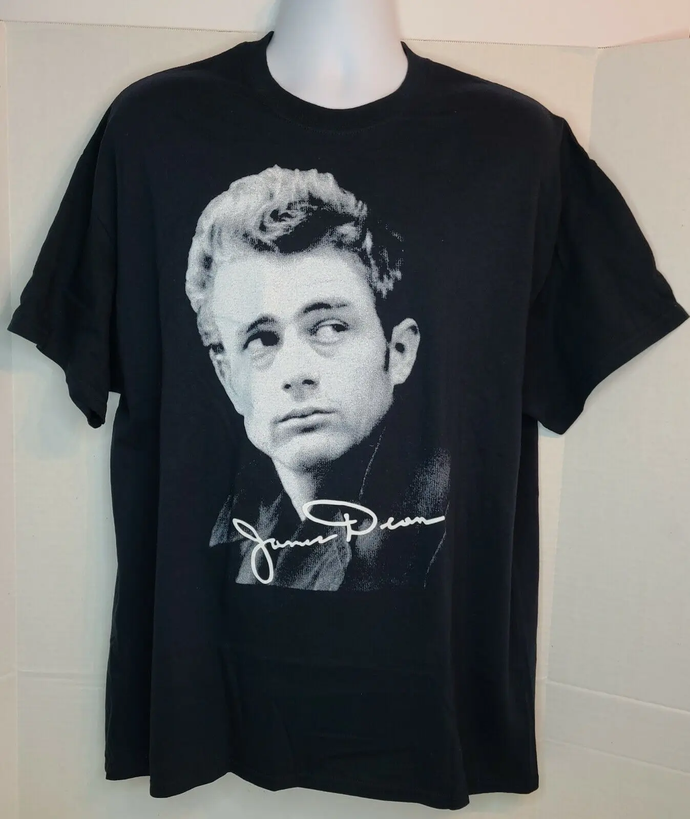 JAMES DEAN GALLERY T-SHIRT Classic Face With Signature Size XL