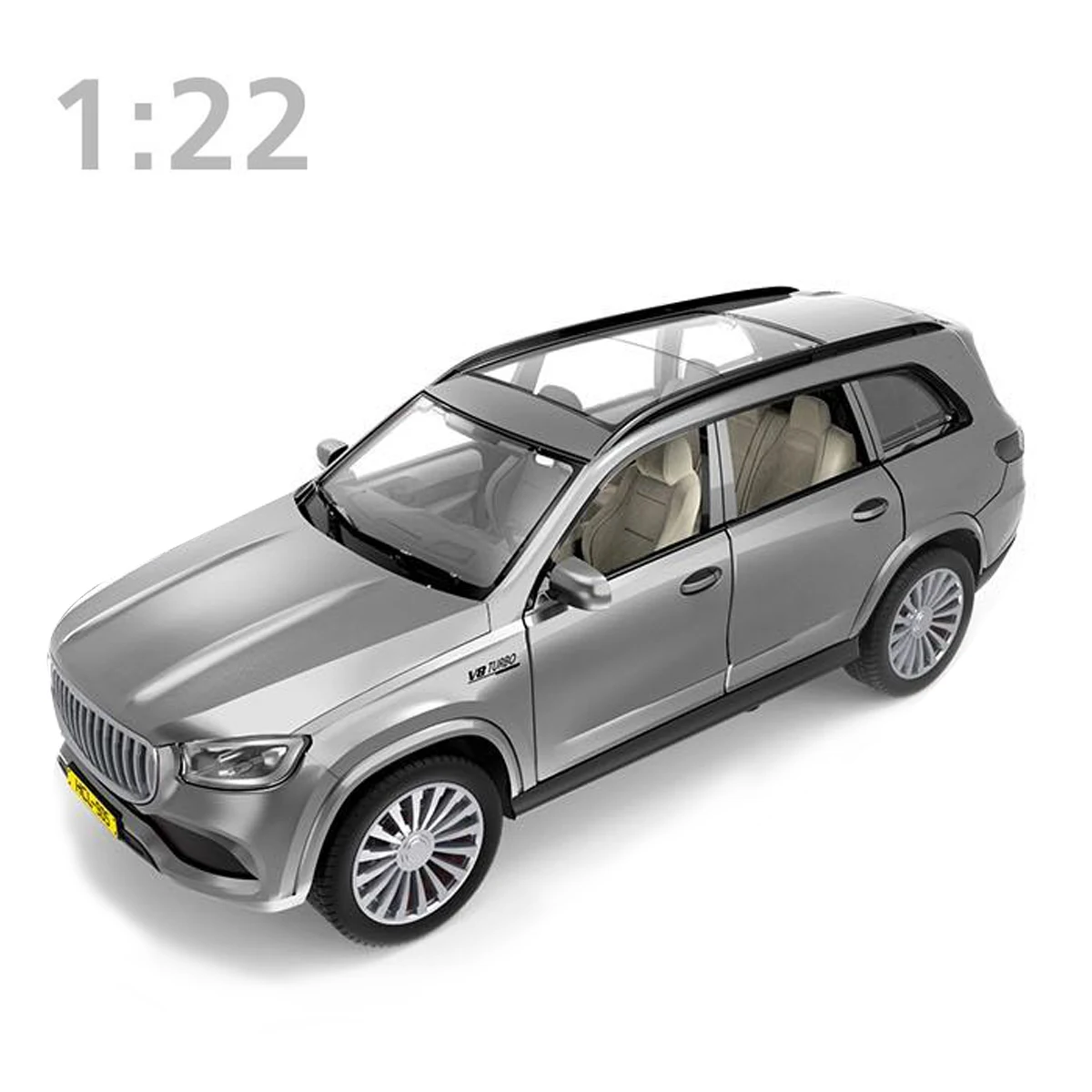 

Модель автомобиля из сплава 1:22 GLS, реалистичная литая игрушка с подсветкой и звуком, коллекционный декор, подарок для мужчин, подарок на День святого Валентина