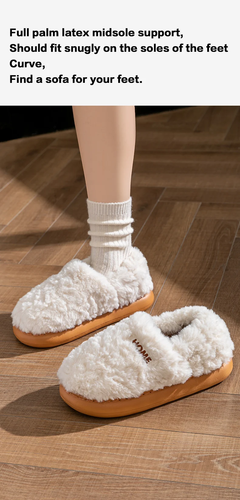 Winter-Wärme-Pantoffeln für Damen und Herren, 4 cm dicke Plattform, Cloud-Slides, flauschige Kunstfell-Plüschschuhe, weiche Sohle für den Innenbereich, Schlafzimmer-Mules. – Detail 7