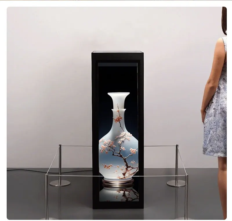 43 Inch Lcd Screen Digital LCD Pedestal Back Storage Cabinet Battery Plug in Powered Standing Floor Lcd Cabinet for Exhibition