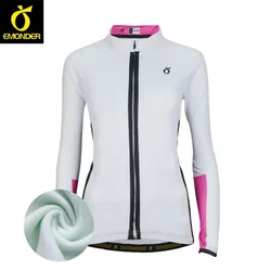 Women Fleece Cycling Jersey Emonder Winter Warm long Sleeve Bike Clothes Thermal  Jacket free shipping bicycling jersey