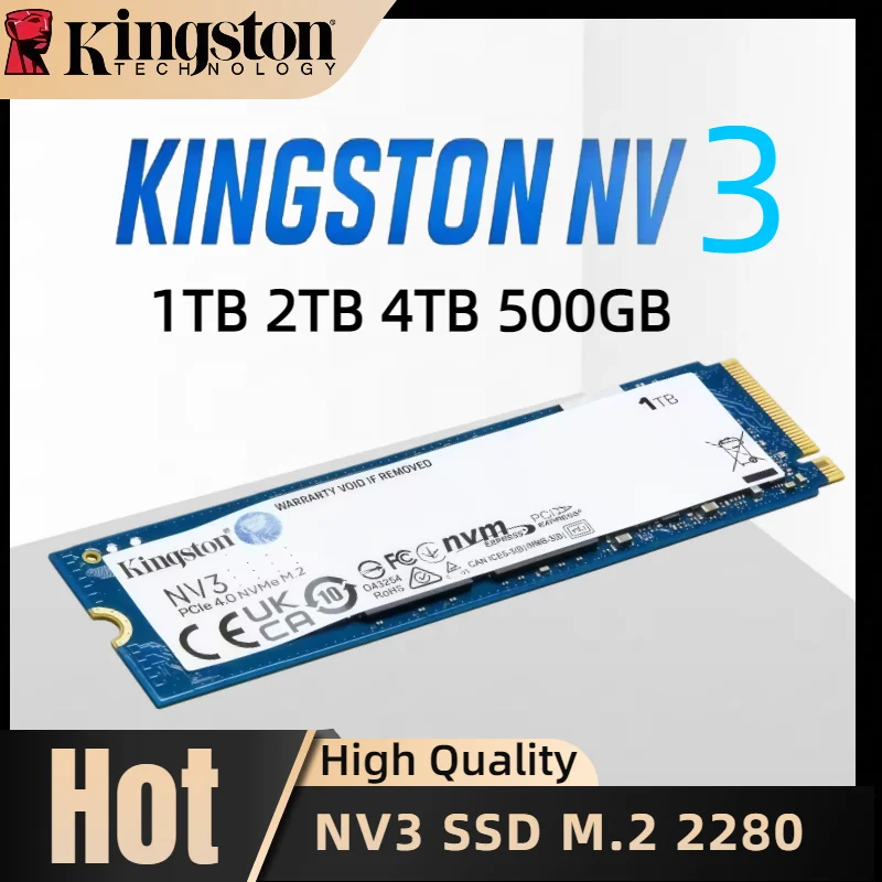 

Kingston NV3 SSD M.2 2280 1TB 2TB 4TB 500GB NVMe PCIe Gen 4.0x4 Solid State Drive Internal SSD nvme m2 for Desktop Laptop