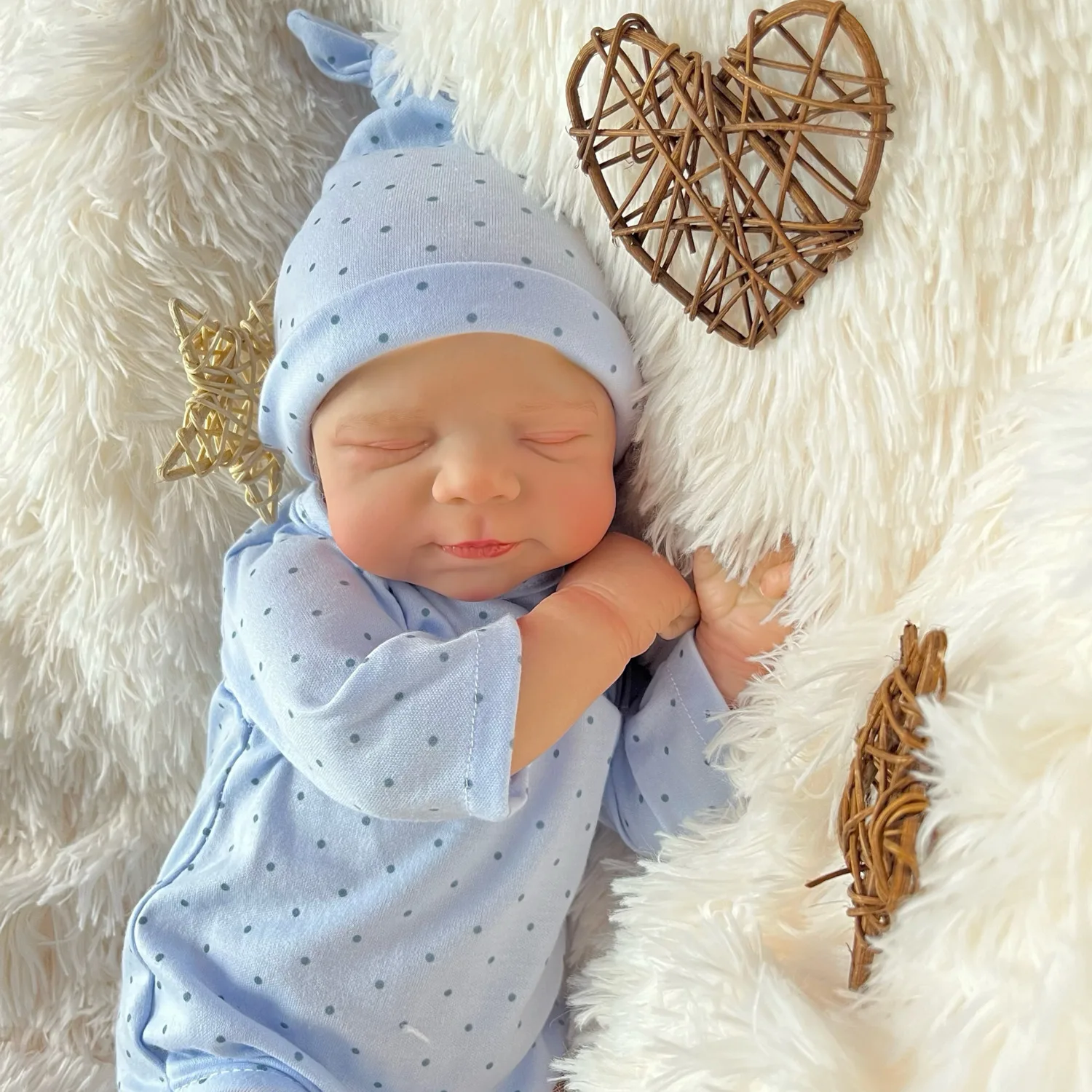 

Реалистичная кукла-реборн 48 см (19 дюймов) с тканевым телом, спящая, с 3D-эффектом кожи, очаровательная, модный подарок на день рождения