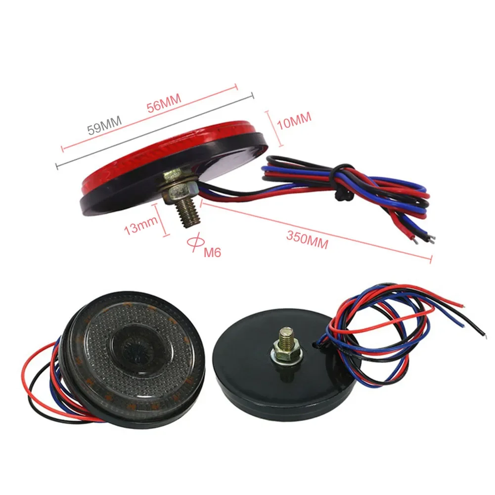 DC12V 24-LEDs Car Lights Auto Truck Trailer Rear Tail Brake Stop Marker Light Indicator Turn Singal Light Lamp Round Reflector