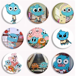 Cartoon Amazing World Gumball Soft Button Pin Kawaii Darwin and Anais Brooch Anime Badge Bag Accessories Decor Fans Collect Gift