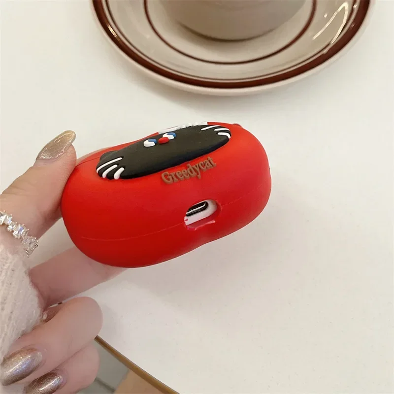 Apple Black Cat Airpodsケース,Bluetoothイヤフォン,充電ボックス,保護イヤホン,Airpod 1,2,3 pro,pro2用カバー