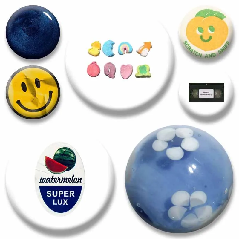 32/58mm Funny Smile Face Meme Star Balloon Lapel Pin Handmade Round Badges Backpack Clothes Shoes Jewelry Ornaments Brooch Gifts