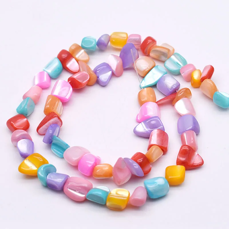 Approx 8mm Natural Shell Beads Multicolour Irregular Round Loose Spacer Beads For Jewelry Making  Findings DIY Necklaces 15inch