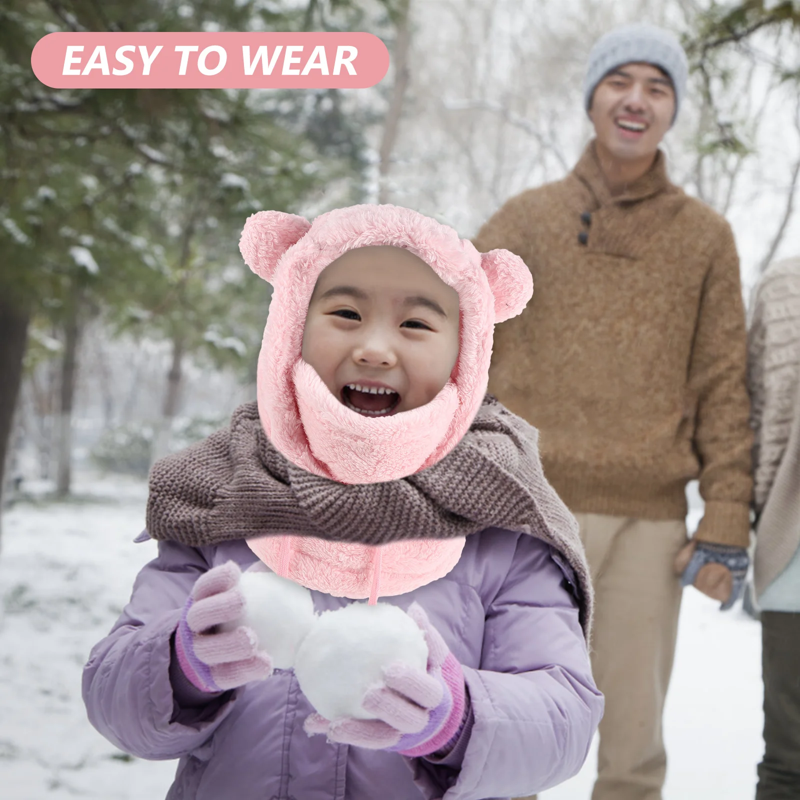 

Зимняя Балаклава для девочек, лыжная маска, детская шапка, теплая шапка для шеи, мягкий флис, теплая защита ушей, зимняя шапка для игр в снег для малышей