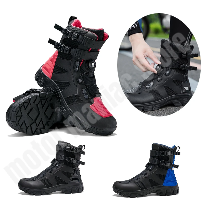 

Мужские мотоциклетные ботинки с пряжкой и ручкой, дышащая защитная обувь для мотокросса, мужское оборудование для мотокросса, спортивная обувь на открытом воздухе