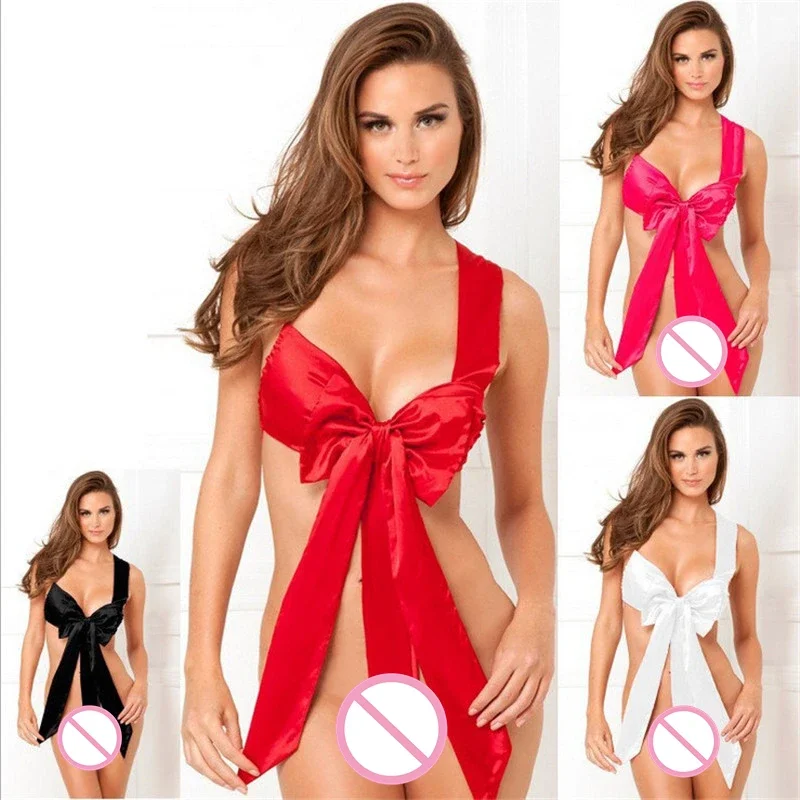 Sexy Lingerie costume Babydoll Hot Erotic Underwear Red Bow Porno Sleepwear Temptation Pajamas Sex Toys Christmas Gift For Women