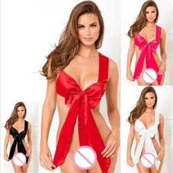 Sexy Lingerie costume Babydoll Hot Erotic Underwear Red Bow Porno Sleepwear Temptation Pajamas Sex Toys Christmas Gift For Women