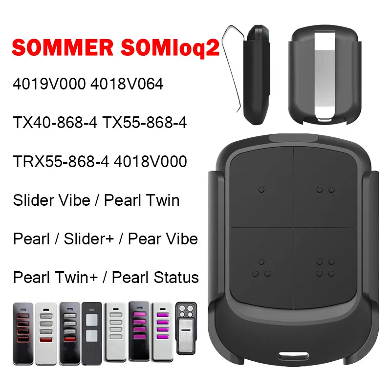 SOMMER Pearl 4018 4018V000 TX55-868-4 4019V000 TX40-868-4 Twin Vibe Status Garage Door Opener Remote Control 868.8MHz 868.95MHz