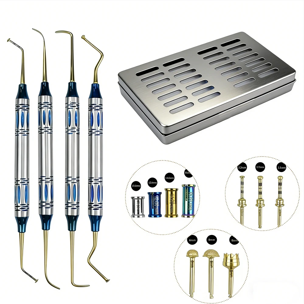 

Dental Implant Advanced Sinus Kit with Drills Stoppers Lifting Instruments and High Precision Surgical Tools Professional Use