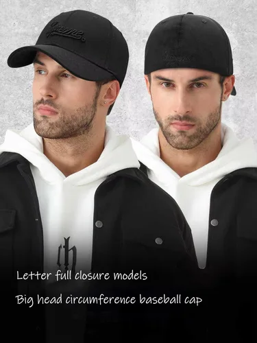 Imagen 2 del producto Gorro de hip hop completamente cerrado para hombre, gorra de béisbol dura de gran tamaño, sombra que no se decolora, gorra calva para cabeza de otoño e invierno