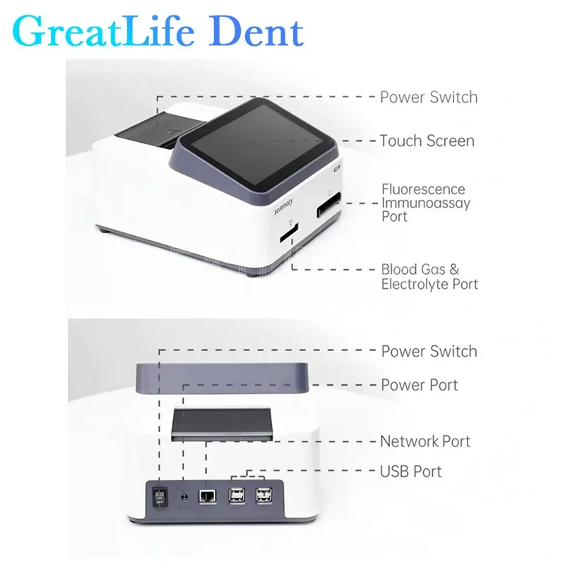 GreatLife Dent SEAMATY VG2 POCT Analizador automático portátil de electroestimulación Animal, Gas en sangre, progesterona, veterinario, MSLDBA20