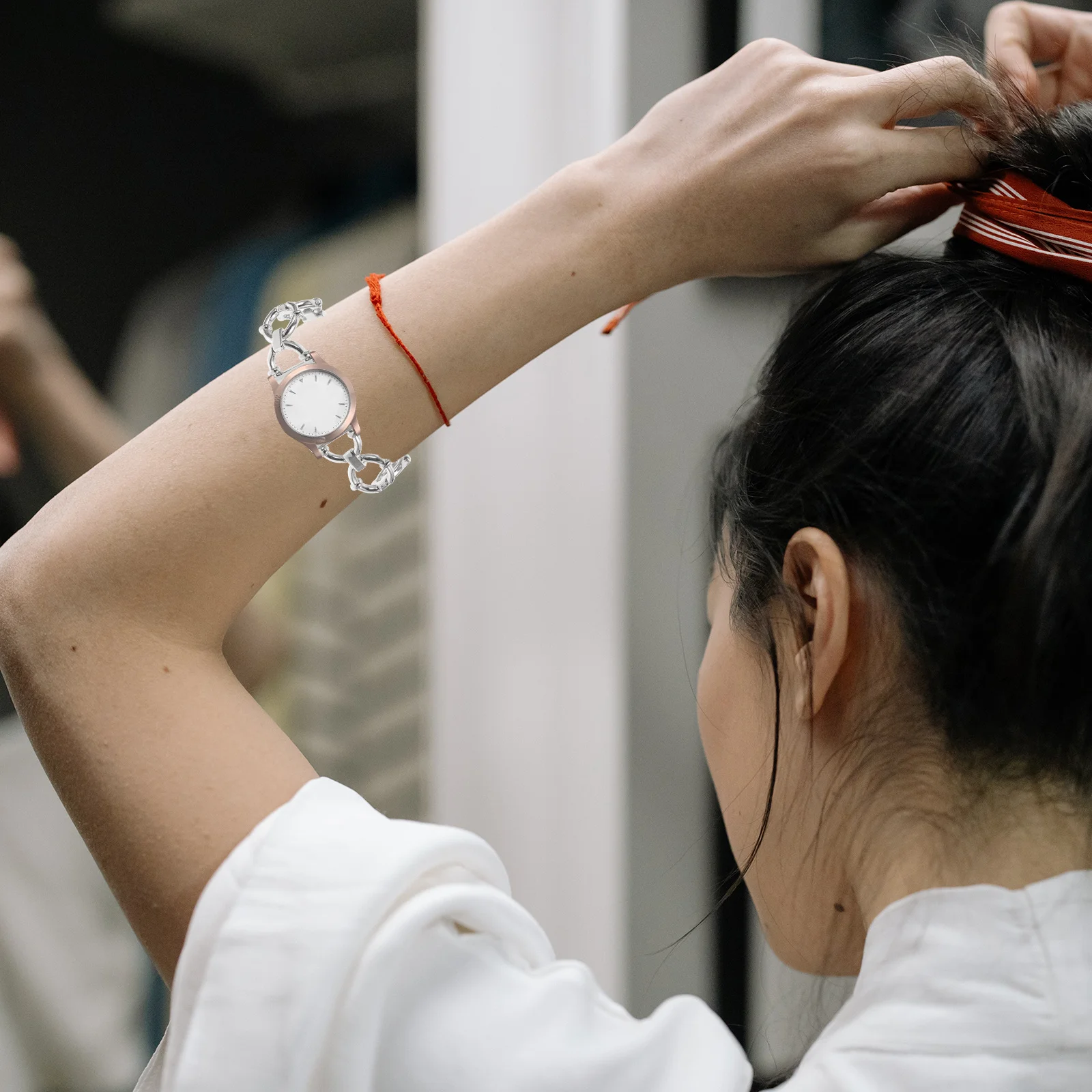 

1Set Women Watch Band Elegant Zinc Alloy Metal Watchband Smooth Comfortable Fit for Daily Wear Party Business Smartwatch