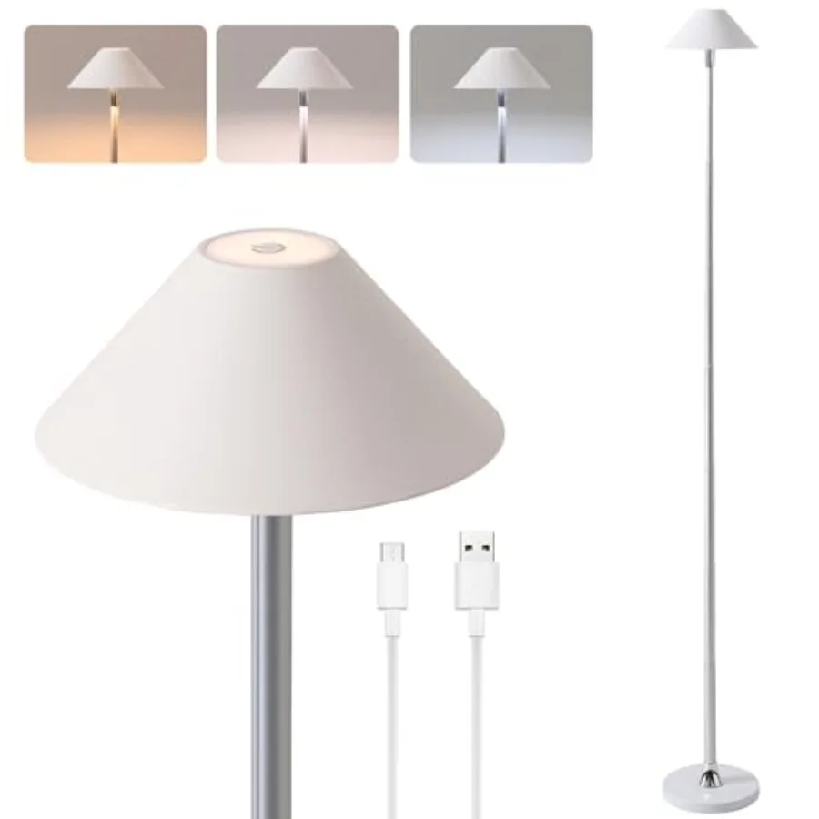

Rechargeable Floor Lamp for Indoor/Outdoor Cordless Tall Standing Lamp with 3 Color Temps and Dimmable IP43 Waterproof Adjustab