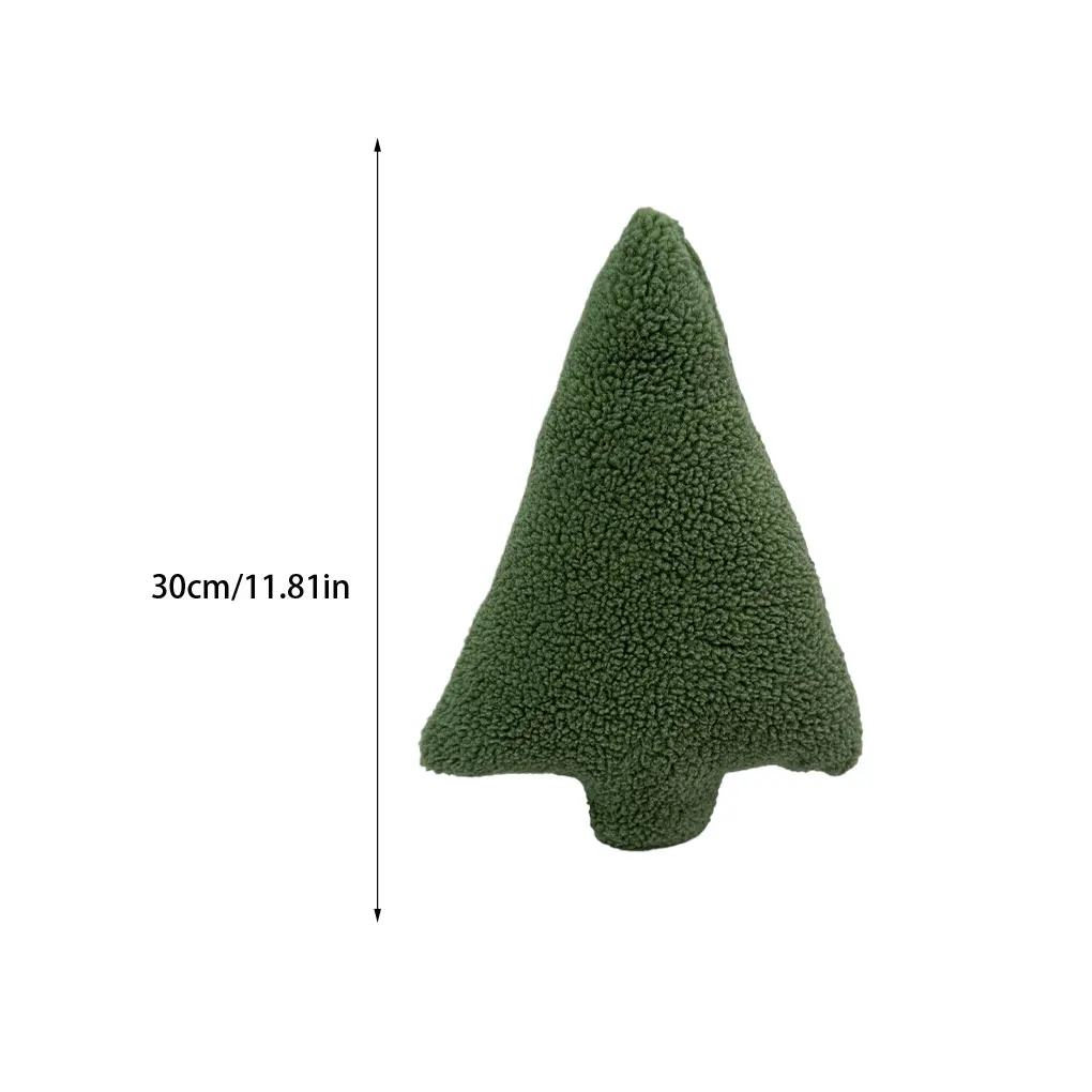 Green Realistic Green Christmas Tree Pillow For Home Decor Relieve Fatigue Christmas Decoration triangle 30cm