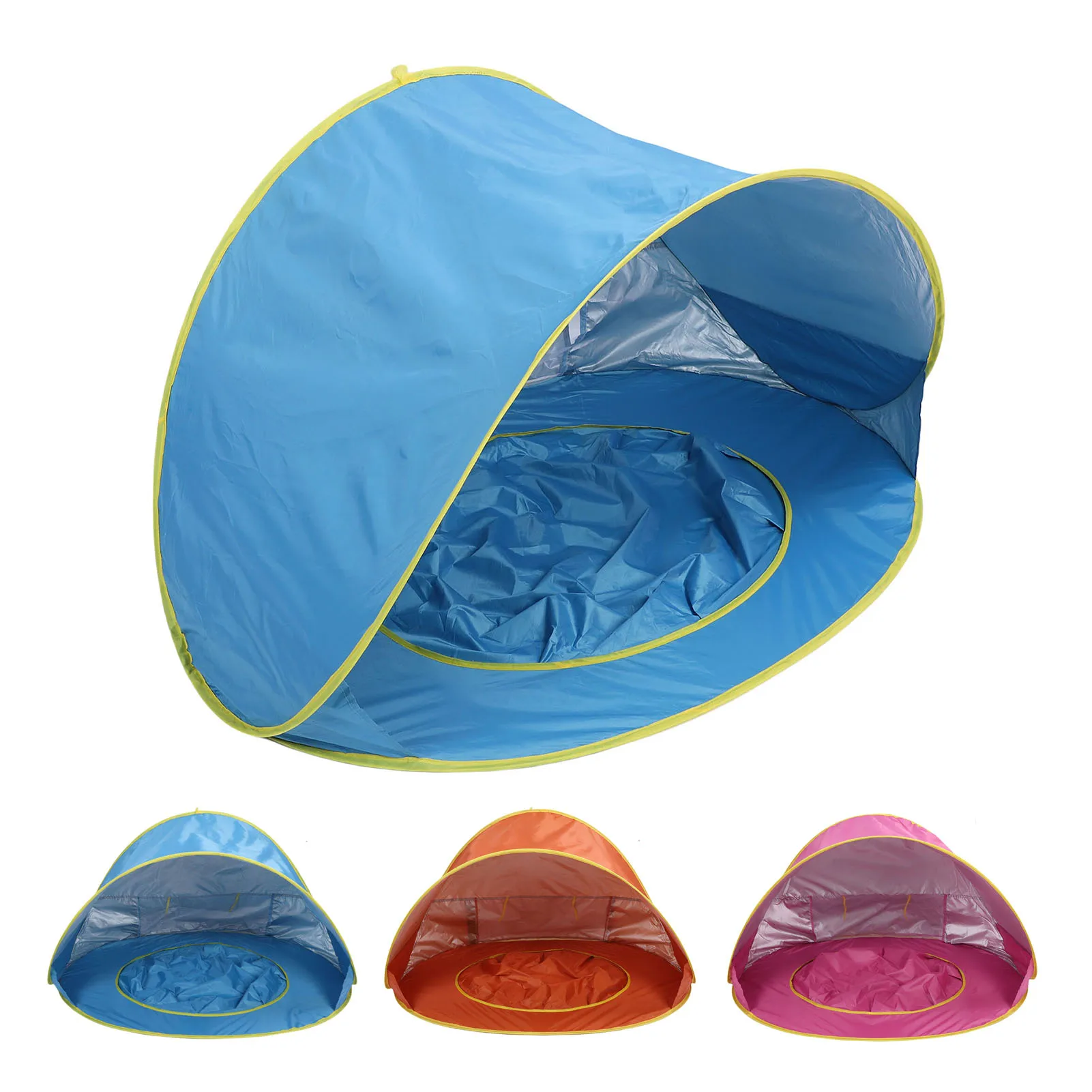 خيمة تظليل الشاطئ، خيمة الشاطئ، خيمة الشاطئ المقاومة للشمس والرياح، خيمة الشاطئ المحمولة للأطفال مع أكياس تخزين حمام السباحة للخارجية