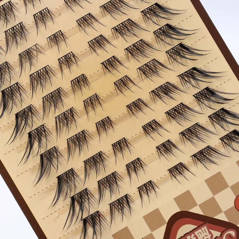 10 Rows 7-14mm Cluster Fox Eye Effect False Eyelashes Fluffy Natural Thick Segmented Bundles DIY Eyelash Extension Makeup Tool