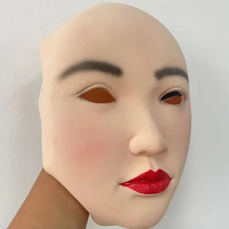 Masque demi-visage en Latex pour femmes, accessoire de Cosplay pour fête d'halloween, offre spéciale