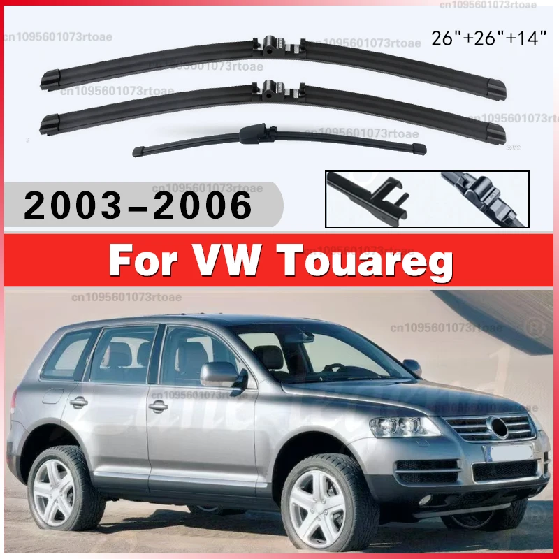 

For VW Touareg 2003 - 2006 Windshield Windscreen 26"+26"+14" Window Brushes 2005 2004 Wiper LHD Front & Rear Wiper Blades Set
