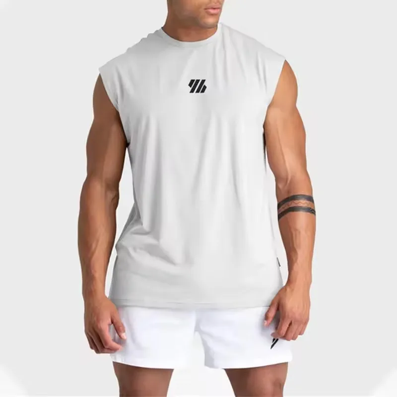 2025 Letnia nowa kamizelka na siłownię Mężczyźni szerokie ramię Bez rękawów Sportowy Tank Top szybkoschnący siatkowy T-shirt Fitness Running Tank Top mężczyźni topy